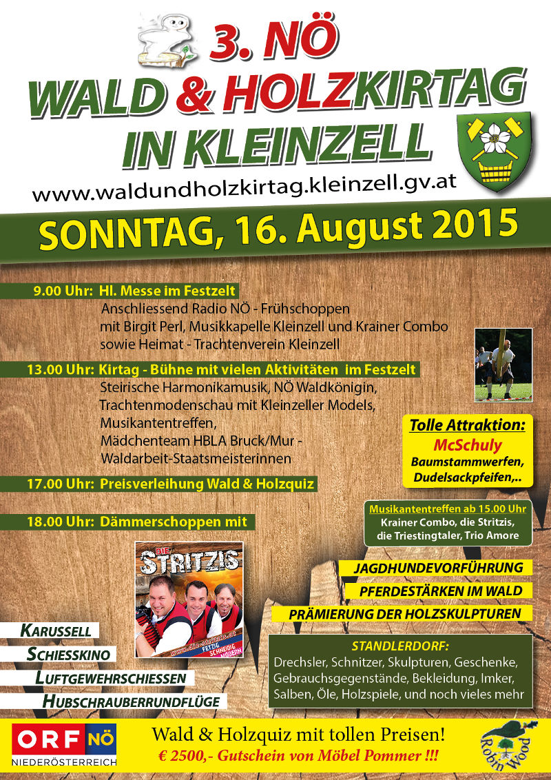Plakat für den Wald- & Holzkirtag 2015